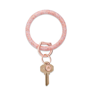 Rose Gold Confetti Silicone Big O-Key Ring
