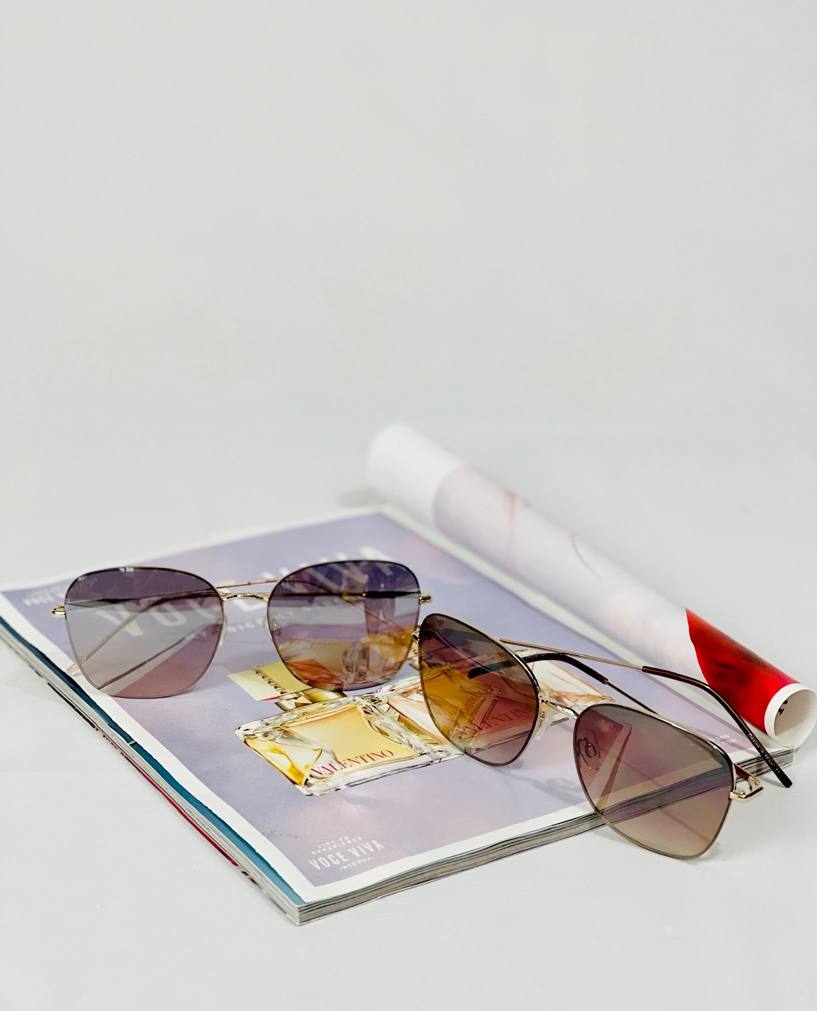 Traveling The World Pink/Gold Sunglasses