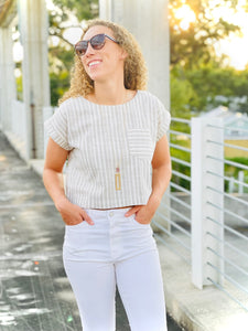 Remember Me Sand Striped Crop Top